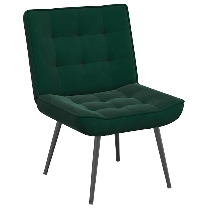 Scaun de relaxare cu taburet, verde închis, catifea - WALTI WALTI