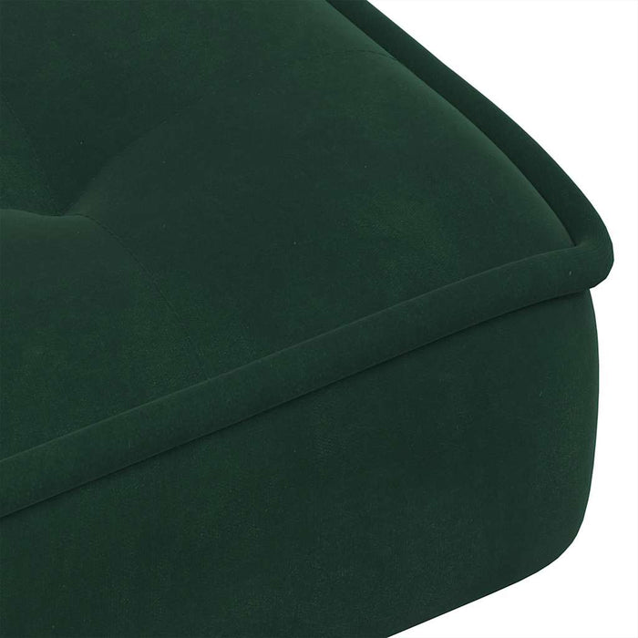 Scaun de relaxare cu taburet, verde închis, catifea - WALTI WALTI