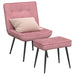 Scaun de relaxare cu taburet, roz, catifea - WALTI WALTI