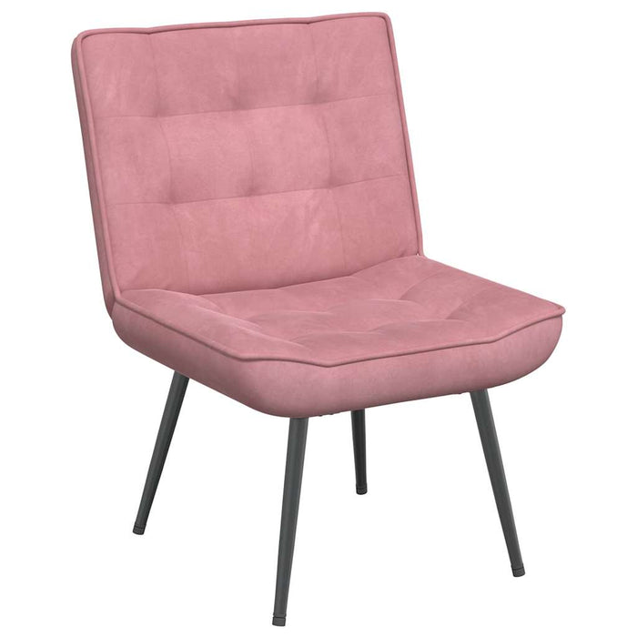 Scaun de relaxare cu taburet, roz, catifea - WALTI WALTI