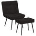 Scaun de relaxare cu taburet, negru, catifea - WALTI WALTI
