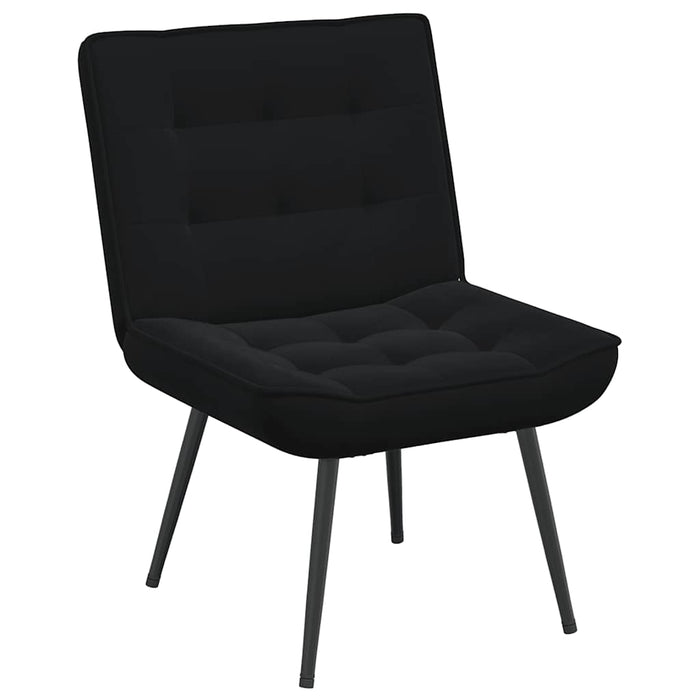Scaun de relaxare cu taburet, negru, catifea - WALTI WALTI