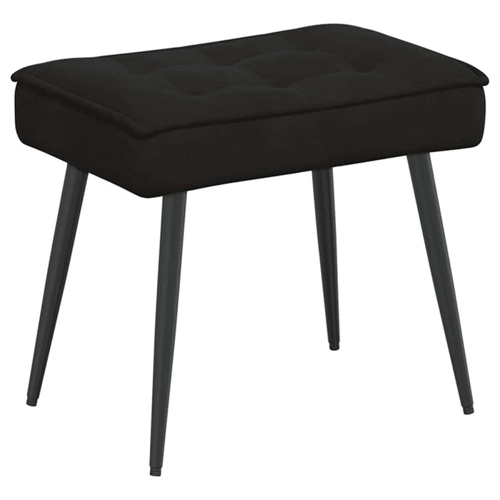 Scaun de relaxare cu taburet, negru, catifea - WALTI WALTI