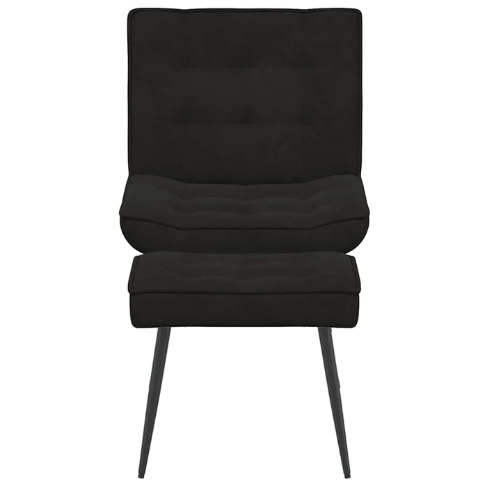 Scaun de relaxare cu taburet, negru, catifea - WALTI WALTI