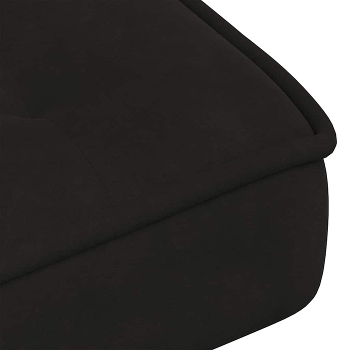 Scaun de relaxare cu taburet, negru, catifea - WALTI WALTI