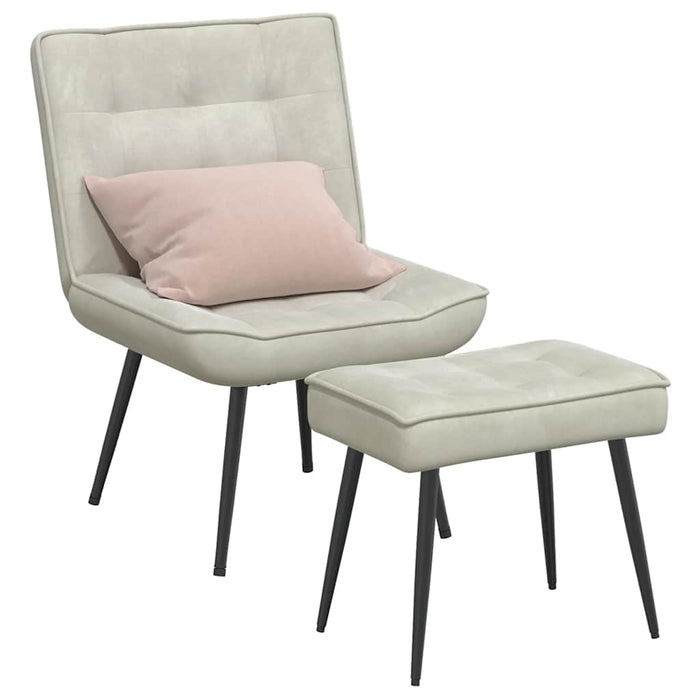 Scaun de relaxare cu scaun catifea crem - WALTI WALTI