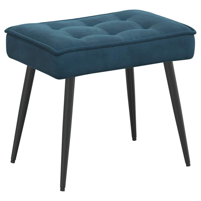Scaun de relaxare cu taburet, albastru, catifea - WALTI WALTI