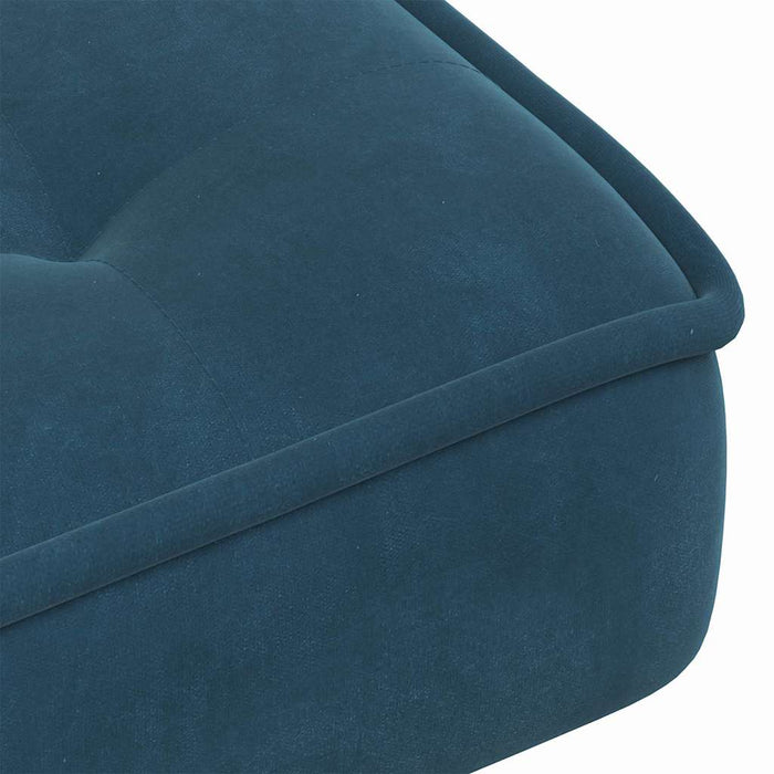 Scaun de relaxare cu taburet, albastru, catifea - WALTI WALTI