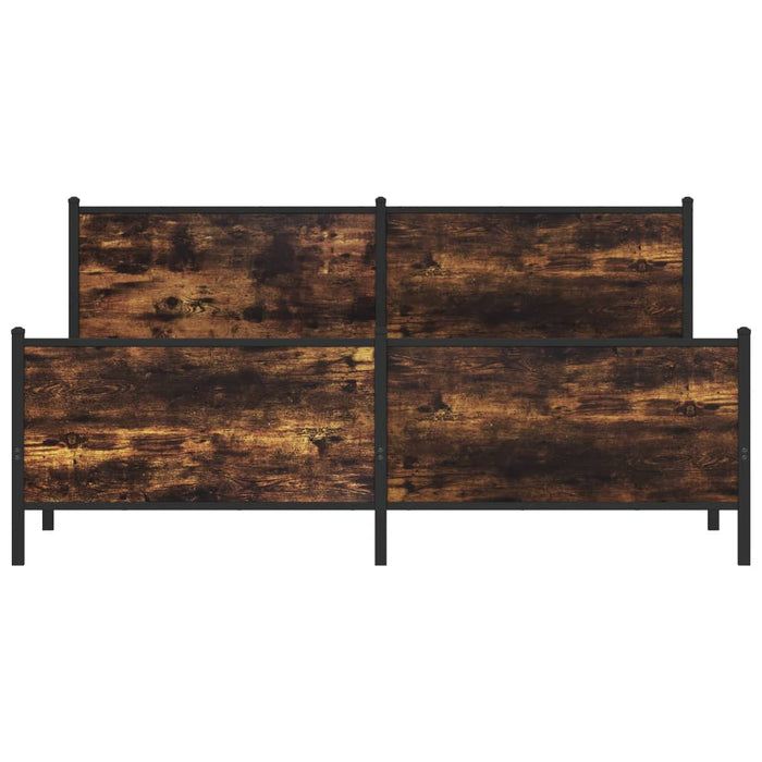 Cadru pat metalic fără saltea, stejar fumuriu, 200x200 cm - WALTI WALTI