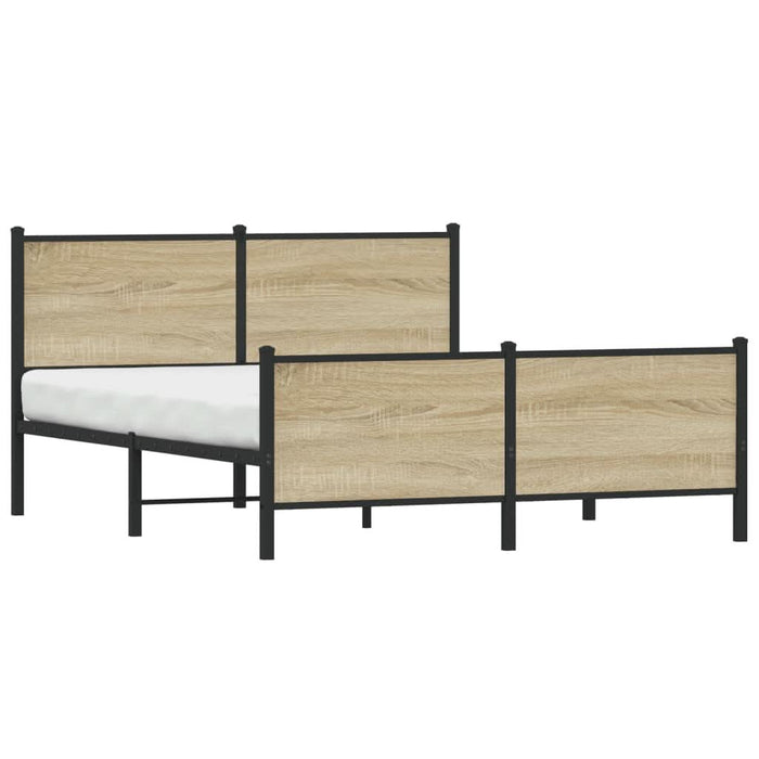 Cadru de pat metalic fără saltea, stejar sonoma, 140x200 cm - WALTI WALTI