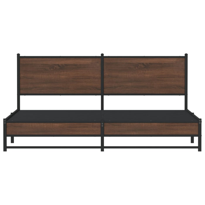 Cadru pat metalic fără saltea, stejar maro, 180x200 cm - WALTI WALTI