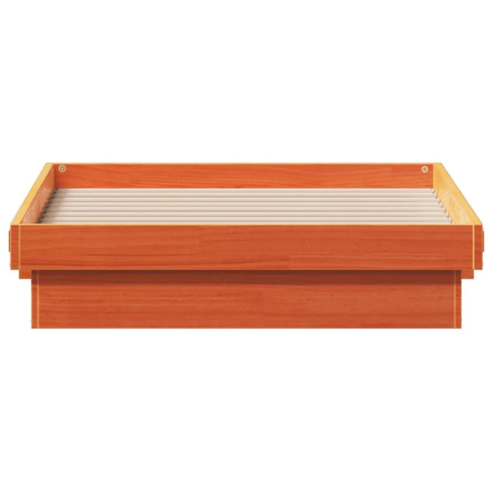 Cadru de pat cu LED, maro ceruit, 75x190 cm, lemn masiv pin - WALTI WALTI