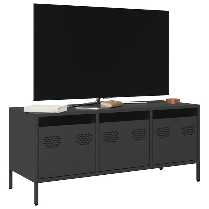 Dulap TV, negru, 101,5x39x43,5 cm, oțel laminat la rece - WALTI WALTI