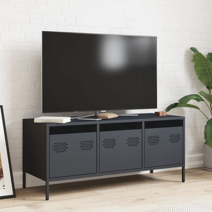 Dulap TV, antracit, 101,5x39x43,5 cm, oțel laminat la rece - WALTI WALTI