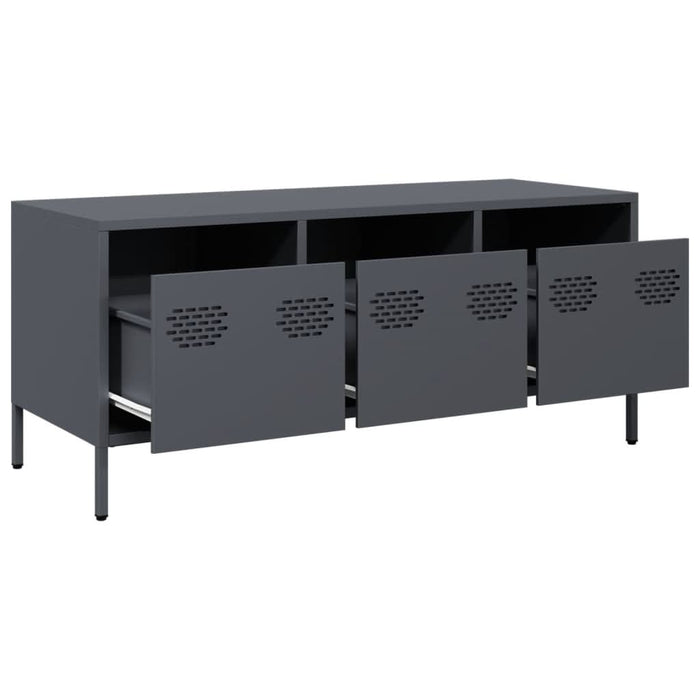 Dulap TV, antracit, 101,5x39x43,5 cm, oțel laminat la rece - WALTI WALTI