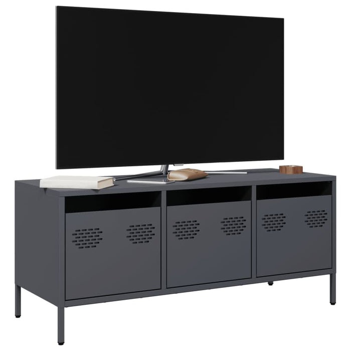 Dulap TV, antracit, 101,5x39x43,5 cm, oțel laminat la rece - WALTI WALTI