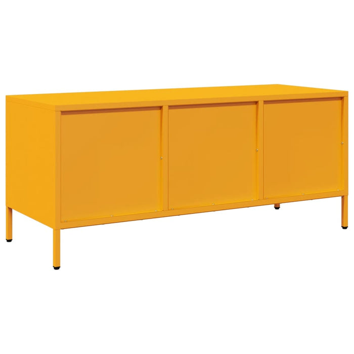 Dulap TV, galben muștar, 101,5x39x43,5 cm, oțel laminat la rece - WALTI WALTI