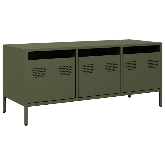 Dulap TV, verde măsliniu, 101,5x39x43,5cm, oțel laminat la rece WALTI