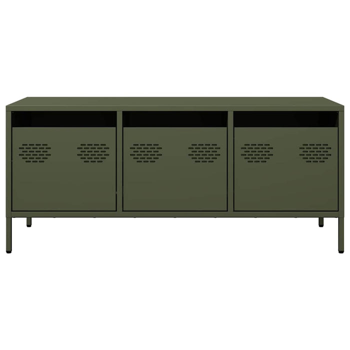 Dulap TV, verde măsliniu, 101,5x39x43,5cm, oțel laminat la rece WALTI