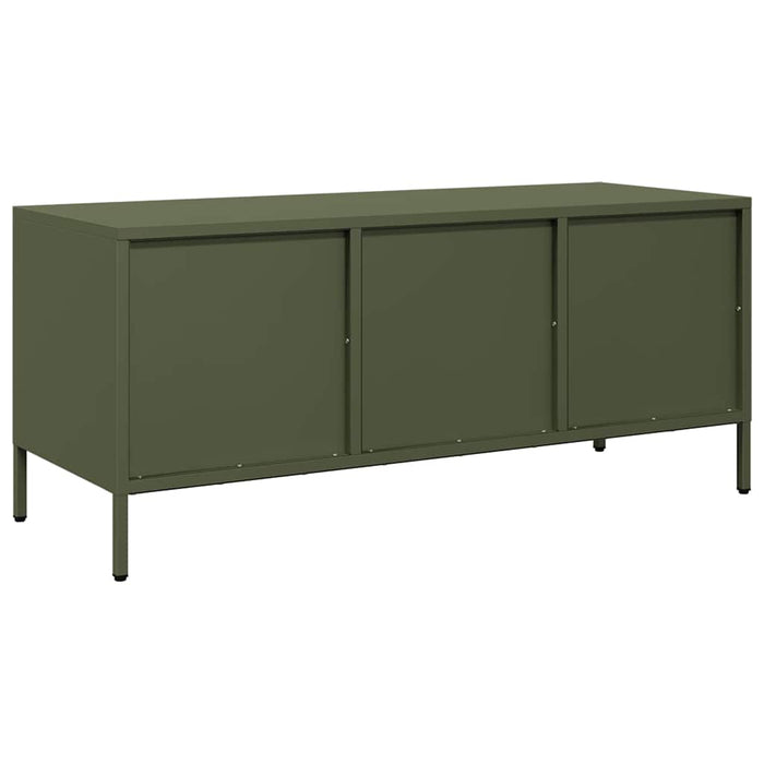 Dulap TV, verde măsliniu, 101,5x39x43,5cm, oțel laminat la rece WALTI