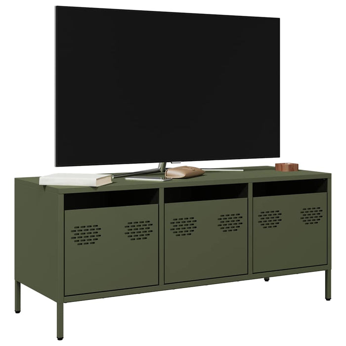 Dulap TV, verde măsliniu, 101,5x39x43,5cm, oțel laminat la rece WALTI