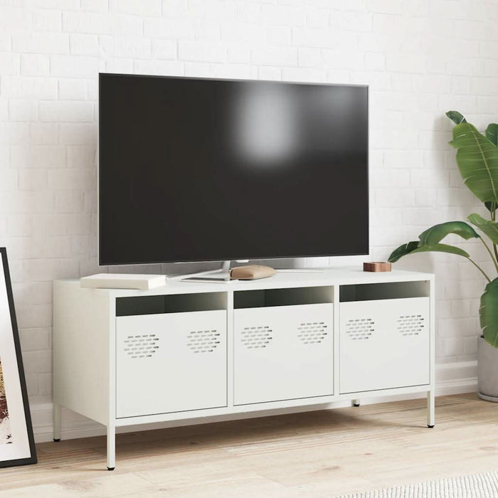 Dulap TV, alb, 101,5x39x43,5 cm, oțel laminat la rece - WALTI WALTI
