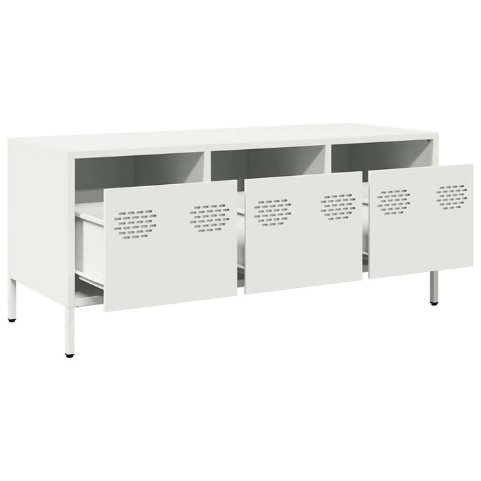 Dulap TV, alb, 101,5x39x43,5 cm, oțel laminat la rece - WALTI WALTI