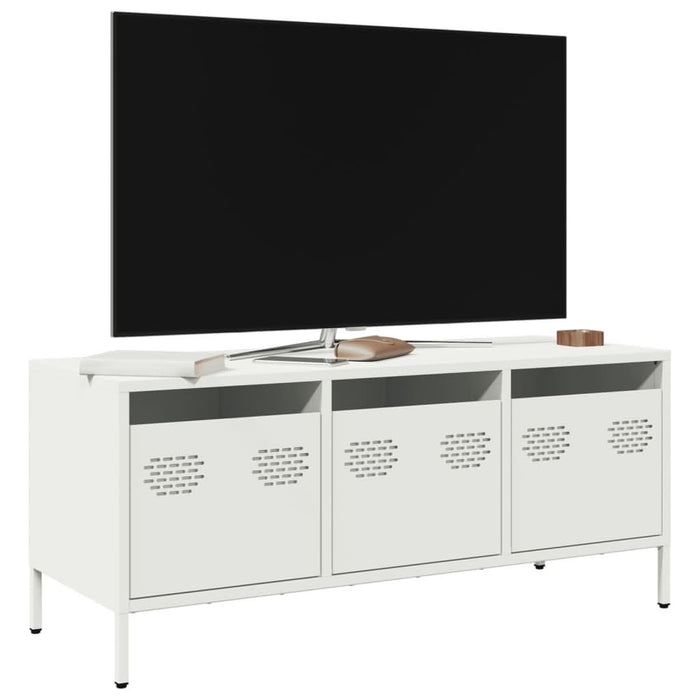 Dulap TV, alb, 101,5x39x43,5 cm, oțel laminat la rece - WALTI WALTI
