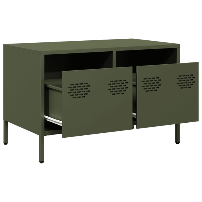 Dulap TV, verde măsliniu, 68x39x43,5 cm, oțel laminat la rece WALTI
