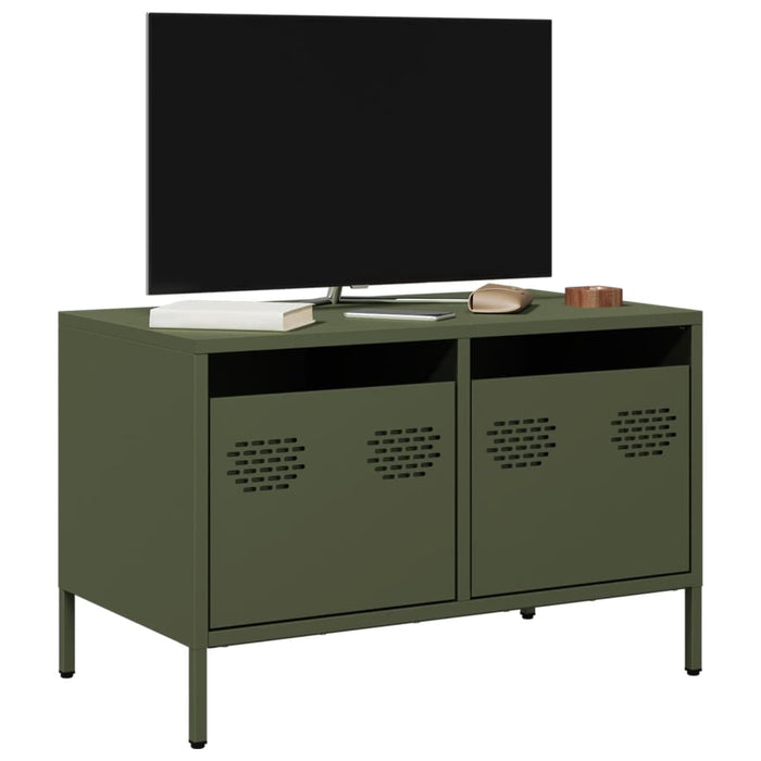 Dulap TV, verde măsliniu, 68x39x43,5 cm, oțel laminat la rece WALTI