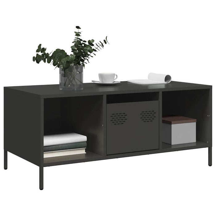 Măsuță de cafea, negru, 101,5x50x43,5 cm, oțel laminat la rece - WALTI WALTI