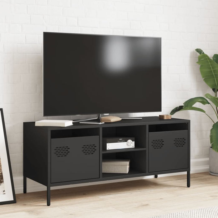 Dulap TV, negru, 101,5x39x43,5 cm, oțel laminat la rece - WALTI WALTI