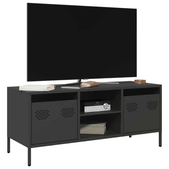 Dulap TV, negru, 101,5x39x43,5 cm, oțel laminat la rece - WALTI WALTI