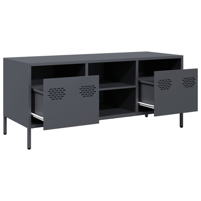 Dulap TV, antracit, 101,5x39x43,5 cm, oțel laminat la rece - WALTI WALTI
