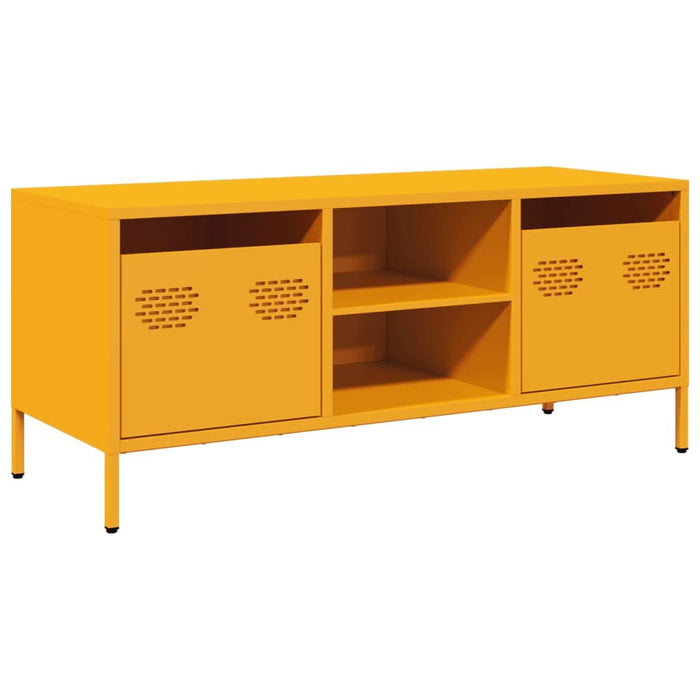 Dulap TV, galben muștar, 101,5x39x43,5 cm, oțel laminat la rece - WALTI WALTI