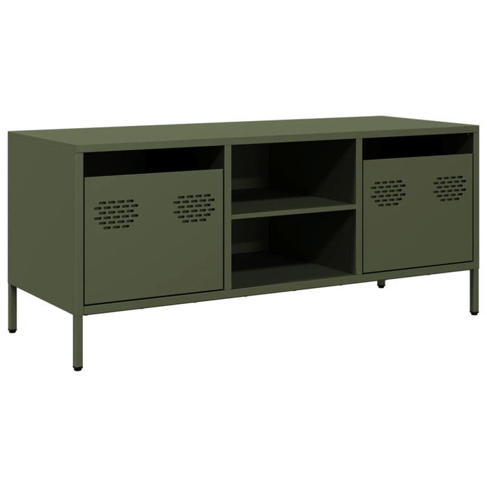 Dulap TV, verde măsliniu, 101,5x39x43,5cm, oțel laminat la rece - WALTI WALTI