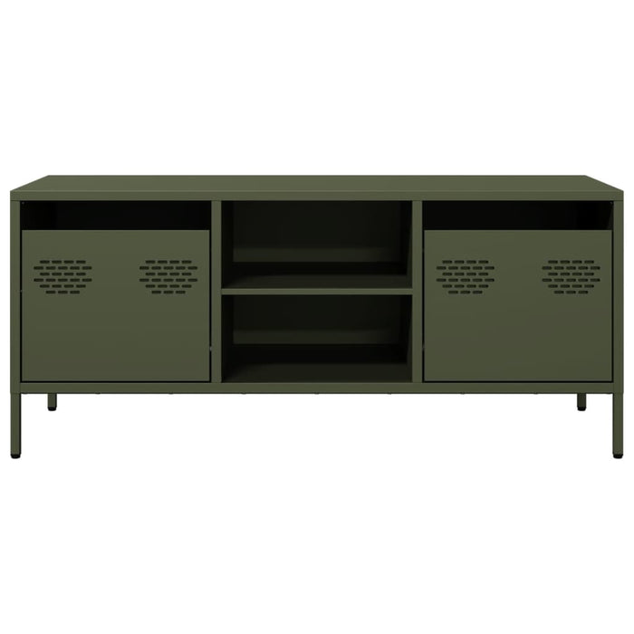Dulap TV, verde măsliniu, 101,5x39x43,5cm, oțel laminat la rece - WALTI WALTI