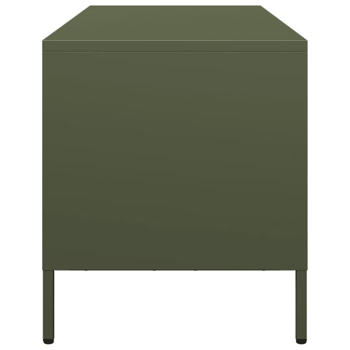 Dulap TV, verde măsliniu, 101,5x39x43,5cm, oțel laminat la rece - WALTI WALTI