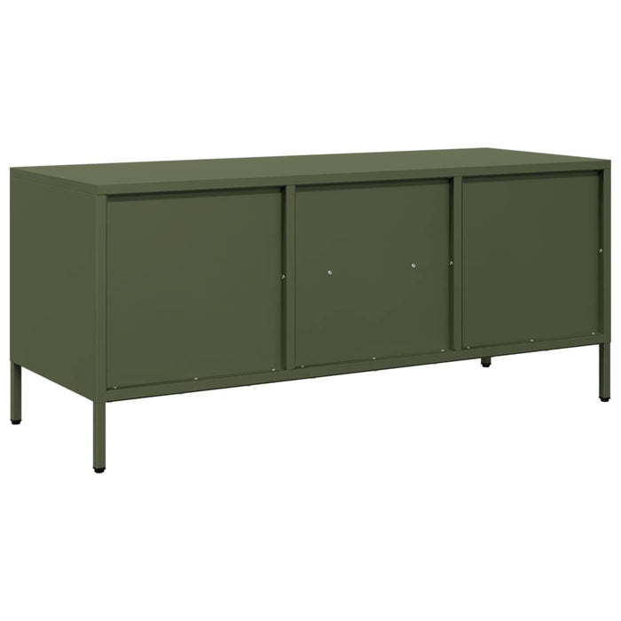 Dulap TV, verde măsliniu, 101,5x39x43,5cm, oțel laminat la rece - WALTI WALTI