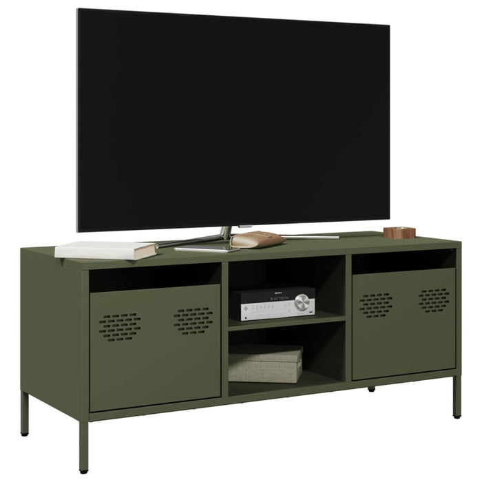 Dulap TV, verde măsliniu, 101,5x39x43,5cm, oțel laminat la rece - WALTI WALTI