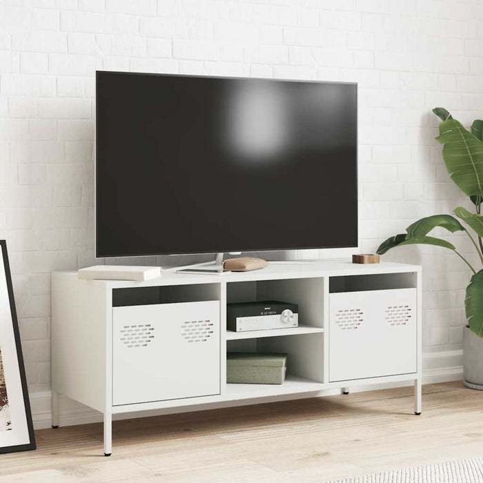 Dulap TV, alb, 101,5x39x43,5 cm, oțel laminat la rece - WALTI WALTI