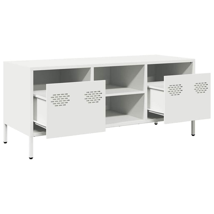 Dulap TV, alb, 101,5x39x43,5 cm, oțel laminat la rece - WALTI WALTI