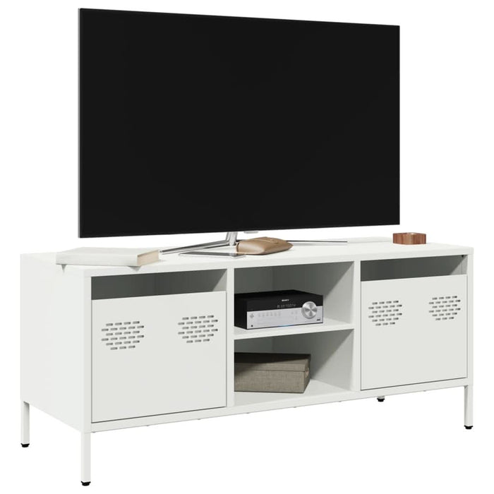Dulap TV, alb, 101,5x39x43,5 cm, oțel laminat la rece - WALTI WALTI