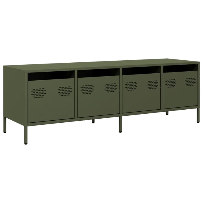 Dulap TV, verde măsliniu, 135x39x43,5 cm, oțel laminat la rece WALTI