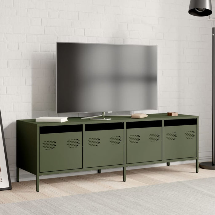 Dulap TV, verde măsliniu, 135x39x43,5 cm, oțel laminat la rece WALTI