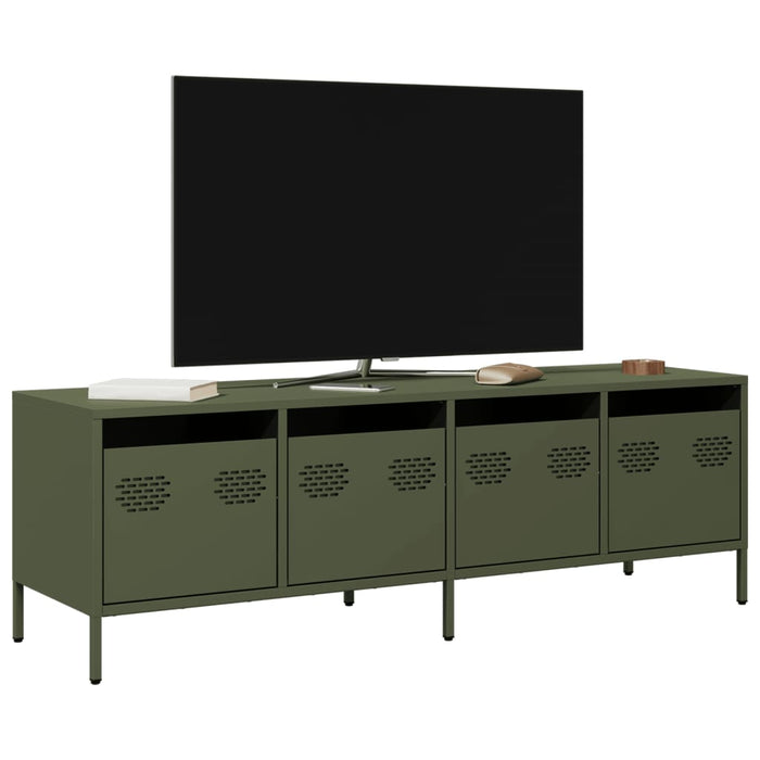 Dulap TV, verde măsliniu, 135x39x43,5 cm, oțel laminat la rece WALTI