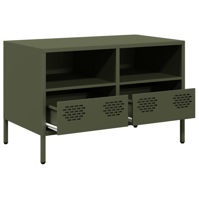 Dulap TV, verde măsliniu, 68x39x43,5 cm, oțel laminat la rece WALTI