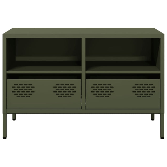 Dulap TV, verde măsliniu, 68x39x43,5 cm, oțel laminat la rece WALTI