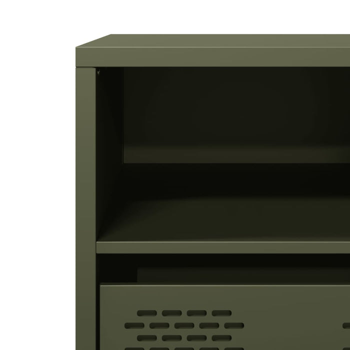 Dulap TV, verde măsliniu, 68x39x43,5 cm, oțel laminat la rece WALTI