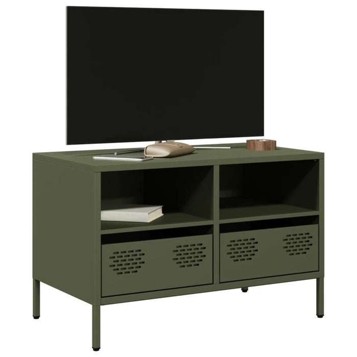 Dulap TV, verde măsliniu, 68x39x43,5 cm, oțel laminat la rece WALTI